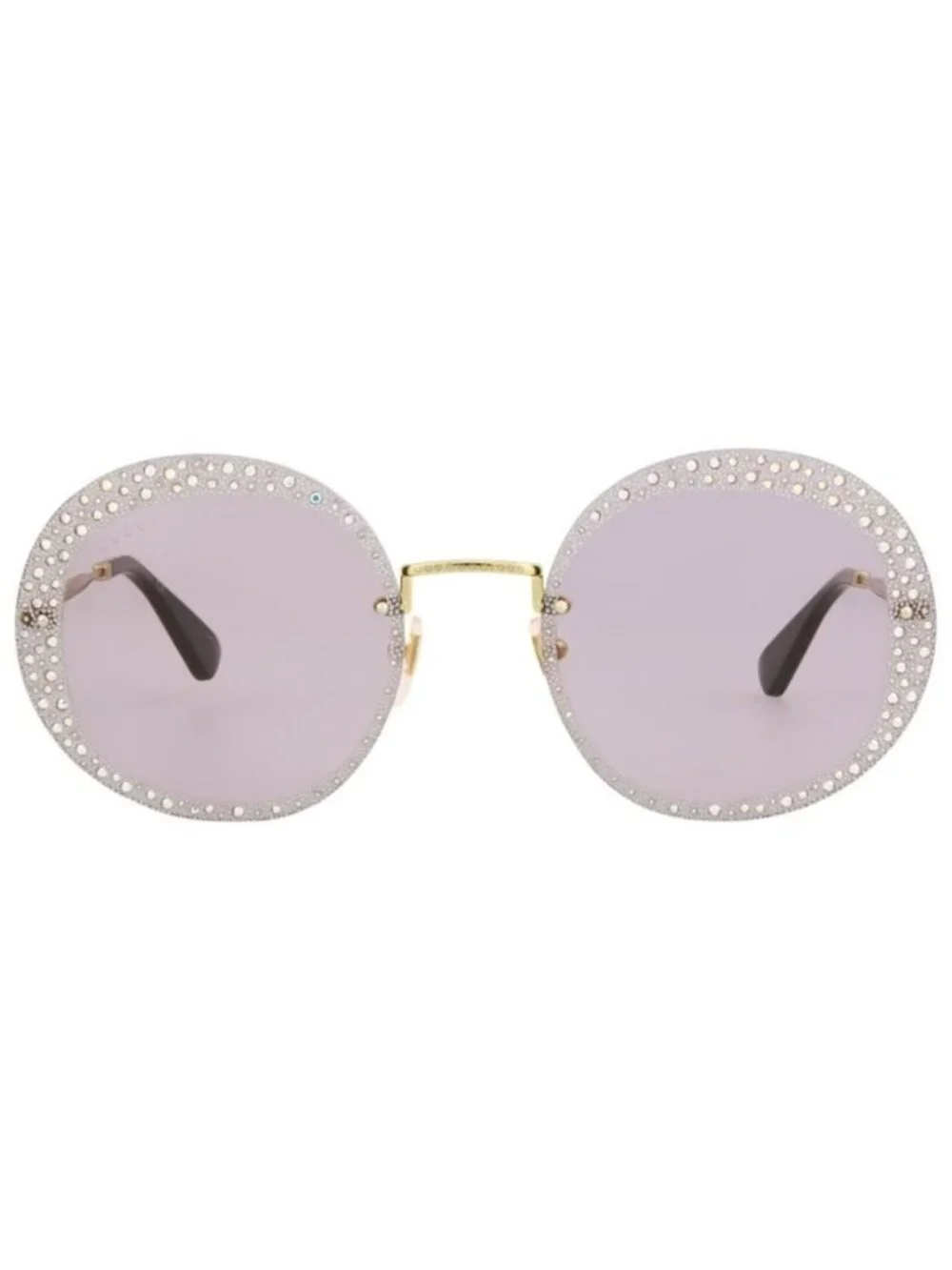 New Gucci Womens Round/Oval Gold Gold Violet Fashion Designer Sunglasses